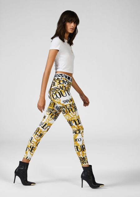 Leggings Versace Versace Logo Baroque Print Dama | DFIMUPL-82